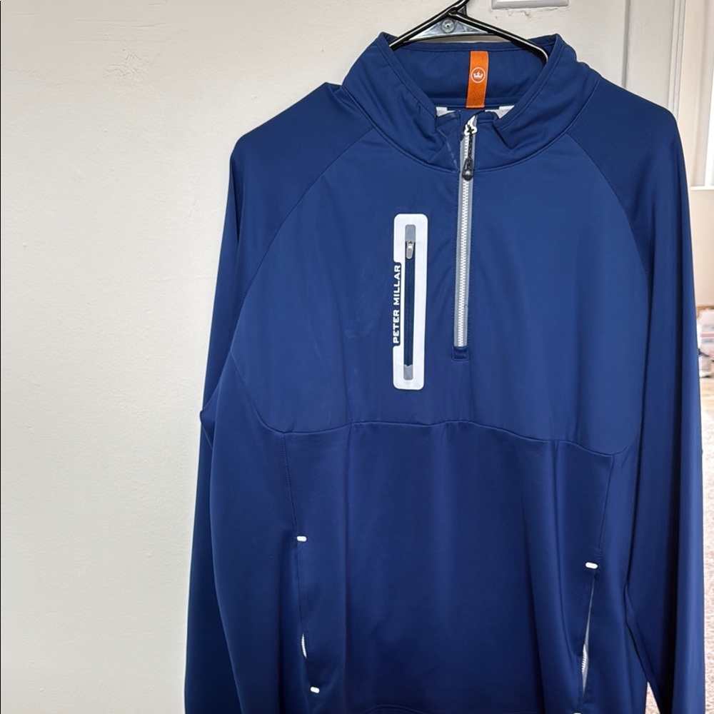Peter Millar Blue Performance Jacket with Modern Athletic Design